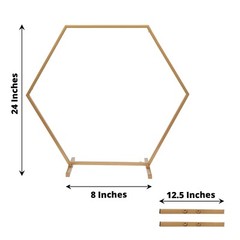 24″ Gold Hexagon Metal Flower FRAME Geometric Table Arch Centerpiece Party Event