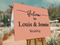 Acrylic 3D Welcome Wedding Horizontal Signage – Style 1