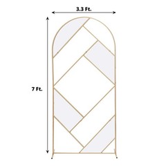 7 ft Gold Round Top Geometric Metal Wedding Backdrop Stand Party Events Supplies