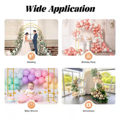 86.7 In. X 59.1 In. Gold Metal Double Tube Wedding Arch Backdrop Decoration Stan