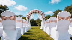 Pack of 50 Spandex Rose Gold Chair Sashes for Wedding Pink Gold Chair Bows Sashe