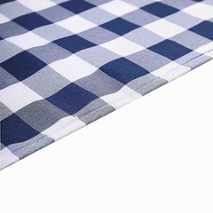 10 Navy Blue on White Gingham Buffalo Plaid Polyester CHAIR SASHES Decorations