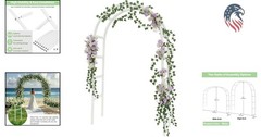 7.8ft Metal Wedding Arch Frame White Garden Trellis for Climbing Plants Outdoor