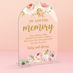 Acrylic Wedding Signs, Bridal Shower Decorations, In Loving Memory Sign for Rece