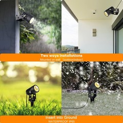 SUNLONG Solar-Powered Cast Aluminium Warm White LED Spotlight for Outdoor Gar…