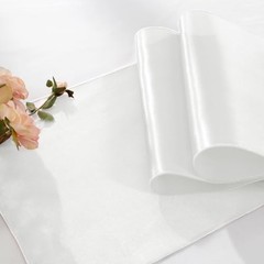 2 Pack Table Runners 12 x 108 Inch, Rectangular Smooth Satin Silk 2Pack White