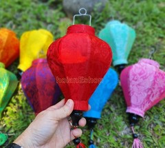 Set 8 Vietnamese Hoi An Silk Lanterns For Wedding Restaurant Decorations