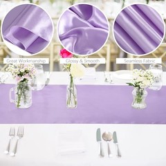 4 Pack Satin Table Runner 12 x 108 Inch Long Bright Silk and Pastel Rainbow