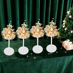 4*Wedding Flower Stand,White Wedding Table Centerpieces,40cm Metal Flower Holder