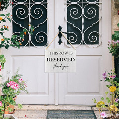 Reserved Seating Signs – This Row Is Reserved Wooden Hanging Signs for Wedding C