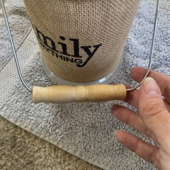 Glass Lantern with Wrapped Burlap Wood Handle Family Is Everything.
