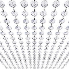 99Ft Acrylic Crystal Garland Strands – Hanging Chandelier Gem Bead Chain – 14Mm