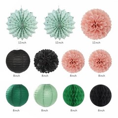 Sage-Green Blush-Pink Black Birthday Party Sage-green Blush-pink Black