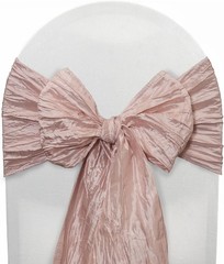 Crinkle Taffeta Chair Sashes Dusty Rose Pack of 10 Sashes Weddings Events Hotels
