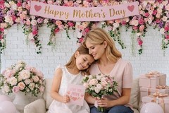 Bridal Shower Pink Rose Backdrop 8x6ft