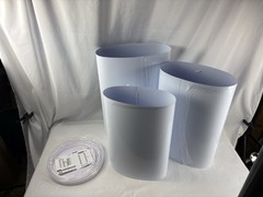 3 Pcs Round Cylinder Pedestal Stand For Wedding Party Display Stand Decor White