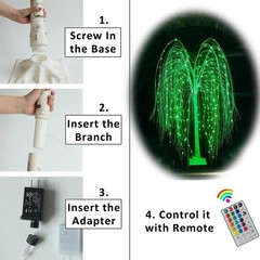 6Ft LED Lighted Tree Weeping Willow Tree Outdoor, 18 Colors Changing Light Up…