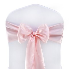 100 Blush Pink Satin Chair Sashes Silky Sateen Chair Bows wedding party décor