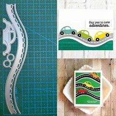 Car Highway Border Metal Die Cuts, Car and Road Frame Background Wedding Cutt…