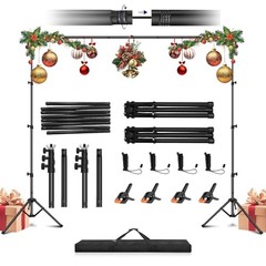 Portable Reverse-Folding Backdrop Stand Kit, 10ft x 6.5ft (W x H) Adjustable