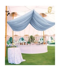 Showgeous Dusty Blue Ceiling Drapes 6 Panels 5ftx40ft Wedding Ceiling Drapes …