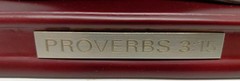 Bond of Marriage With This Ring Sculpture Engraved Plate With Proverbs 3:15