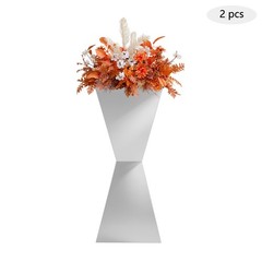 2pcs Silver Flower Stands,25*60cmTable Centerpiece Decor Stand For Party,Wedding