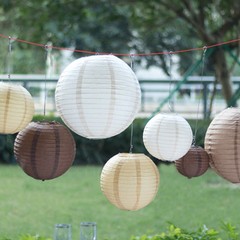 8 pcs ASSORTED Sizes Hanging Paper Lanterns Wedding Party Events Decorations