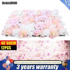 12* Artificial Flower Wall Panel Hydrangea Rose Photo Wall Wedding Home Decor