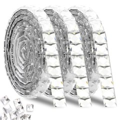Bling Rhinestone Ribbons,270 PCS Glass Crystal Ribbon for DIY 01 White