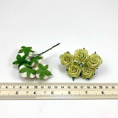1″ /2.5 cm Open Roses Pastel Paper flower Wedding Scrapbook Craft R6