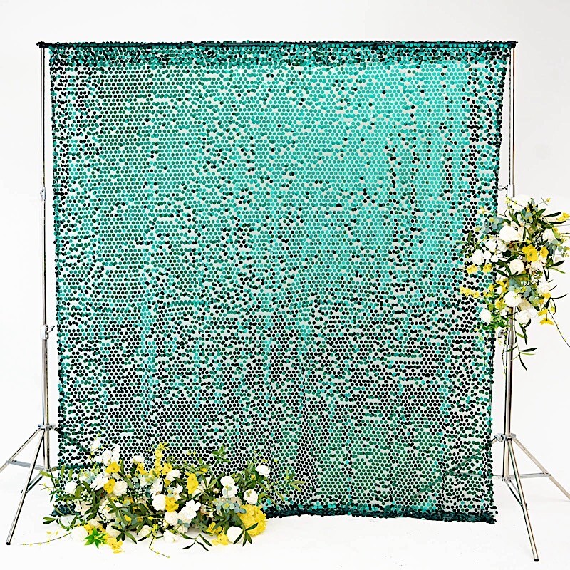 HUNTER GREEN 8×8 ft Big Payette Sequined BACKDROP CURTAIN Wedding Decorations