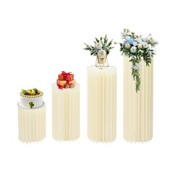 Set of 4 DIY Cardboard Flower Cake Stand Weddings Centerpiece Decoration Column