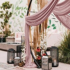 1 Panel Dusty Rose Wedding Arch Drapery 6 Yards Long and 30” Wide Sheer Chif…
