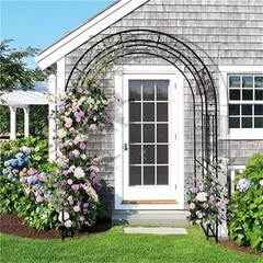 Metal Garden Arch w/ Ground Spikes Climbing Plant Support Trellis Wedding Decor
