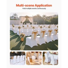 100PCS Spandex Stretch Chair Covers White for Wedding Party Banquet Decoration