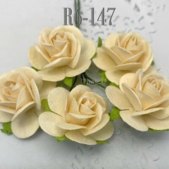 1″ /2.5 cm Open Roses Mulberry Paper flower Wedding Scrapbook Craft R6