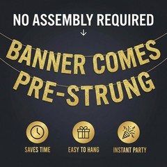 Pre-Strung Talk Thirty To Me Teal Glitter Banner – Funny 30th Birthday Decora…