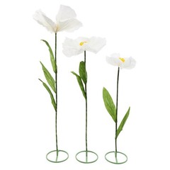 3 Pcs White Artificial Flower For Wedding Decoration , Birthday Party Banquet