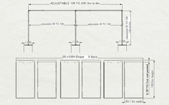 QUICK BACKDROP KIT 8 FT HIGH x 10 FT – 50 FT WIDE PIPE WITH DRAPE(BLACK DRAPES)