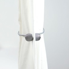 2 SILVER Magnetic CURTAIN TIE BACKS Metal Drapery Holdbacks Party Decorations