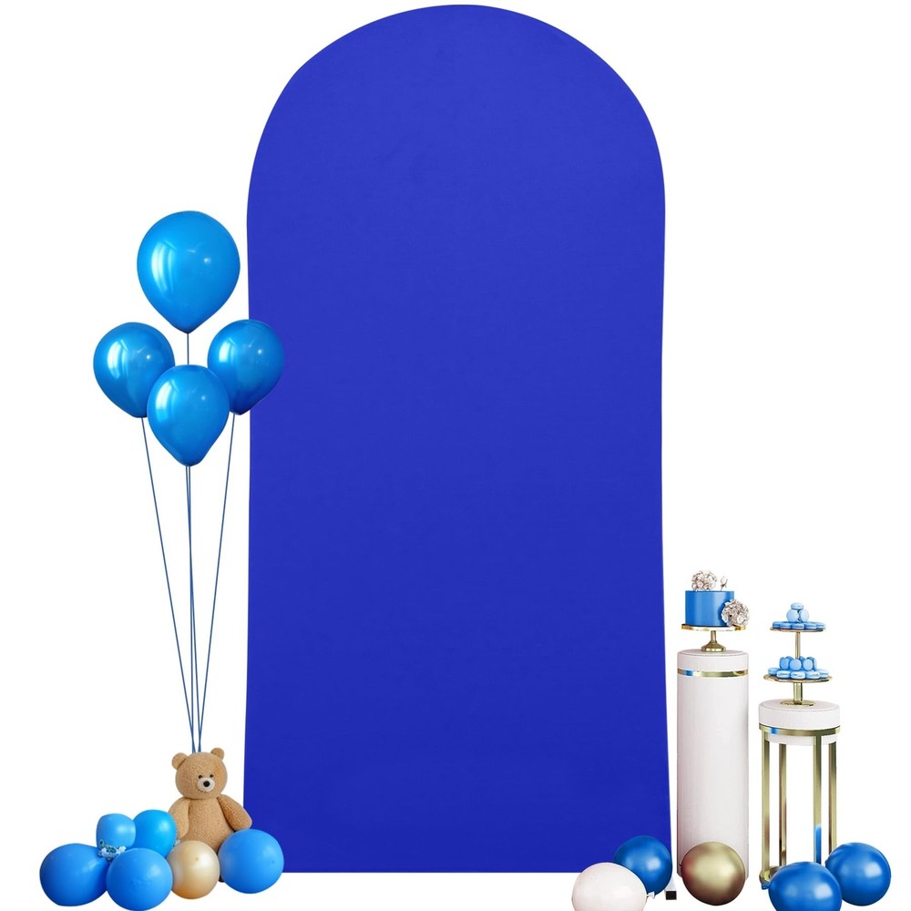 Royal Blue Arch Cover 6FT Spandex Fitted Wedding Arch Stand Covers Round Top …