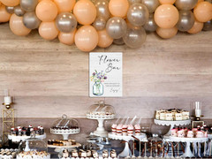 Flower Bar Sign with Stand and Hook, Floral Bridal Shower Decorations, Bloom Bar