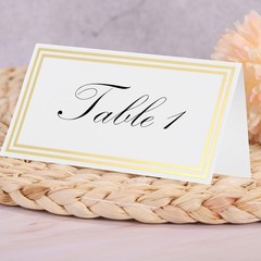 MECCANIXITY 20pcs Place Cards, Line Border 10x9cm/3.34×3.54-inch (L*W), White