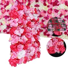 12pcs Artificial Rose Hydrangea Flower Wall Panels Wedding Party Decor 60 x 40cm