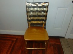 Lot of 30 Black Tulle Gold Wave Sequins Chiavari Chair Back Slipcover New
