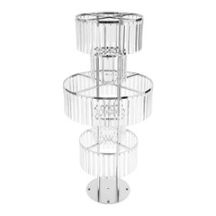 5 Tier Silver Electroplated Iron Acrylic Crystal Flower Stand 110cm Freestanding