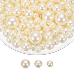 150 Pcs Pearl Bead for Vase Filler, 20/14/10mm Floating Beads(Beige)