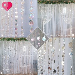 Curtain Backdrop Crystal Bead String Faux Diamond Chandelier Bubble Photo BULK