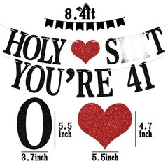 Holy You’re 41 Banner – Funny Happy 41st Birthday Bunting Sign, Cheers to 41 …